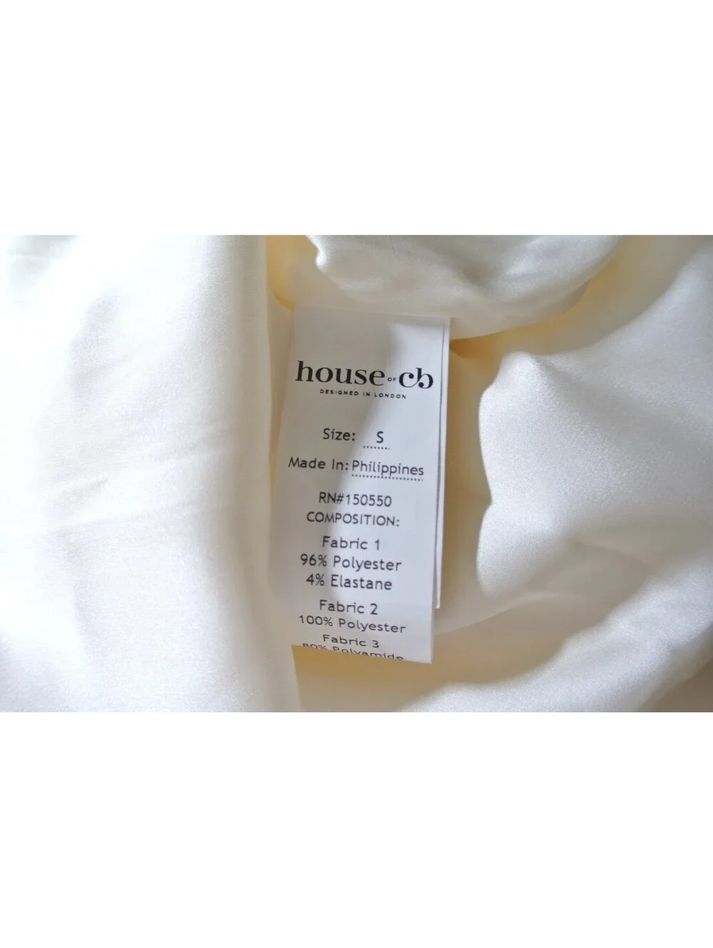 NEW, House of CB Kira Corset Bodice Satin Gown in Ivory Sz S #MD2567